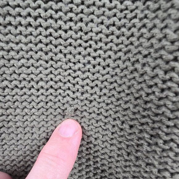 Garage Lightweight Open-Knit Chevron Sweater Army Green Cotton Blend Medium M - Picture 4 of 9